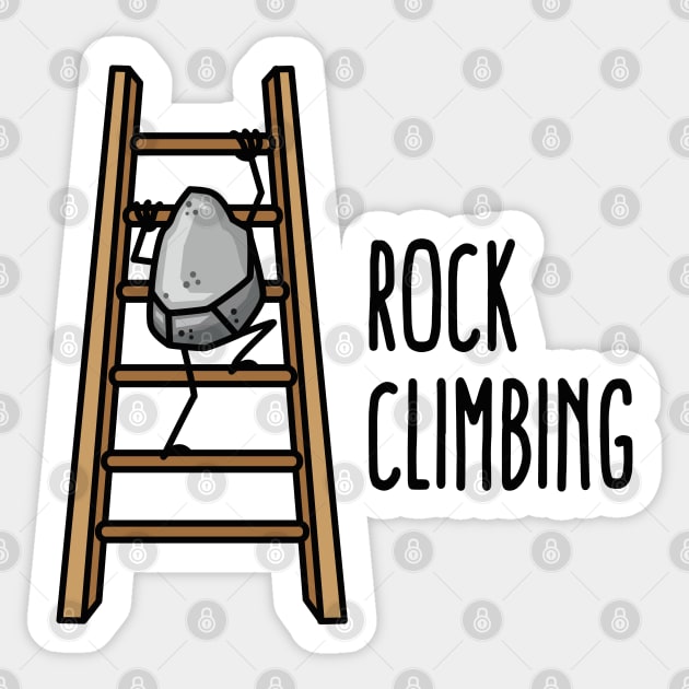 Rock Climbing, funny climbing sport puns cartoon Sticker by LaundryFactory